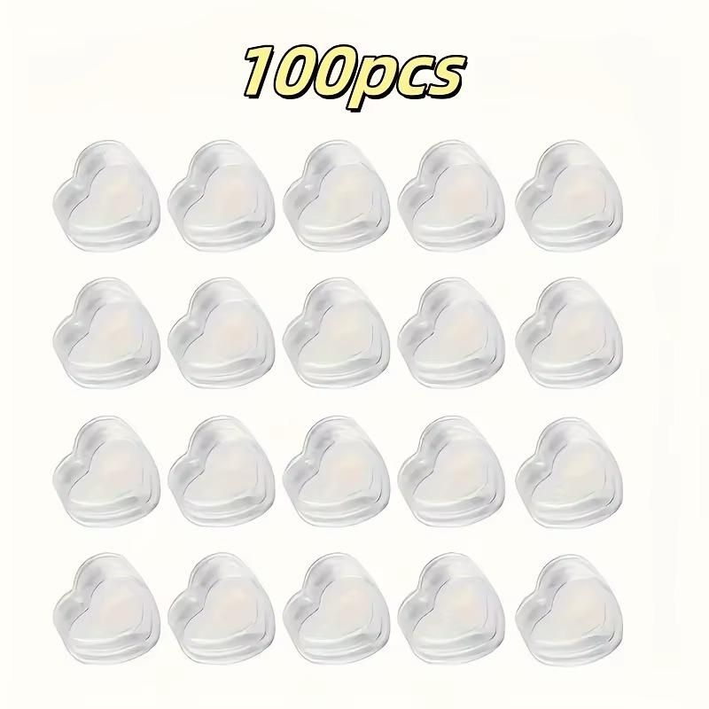 50/100pcs Heart-Shaped Plastic Cosmetic Jar Set Empty Clear Containers Mini Refillable Plastic Boxes with Lids for Sample Powder