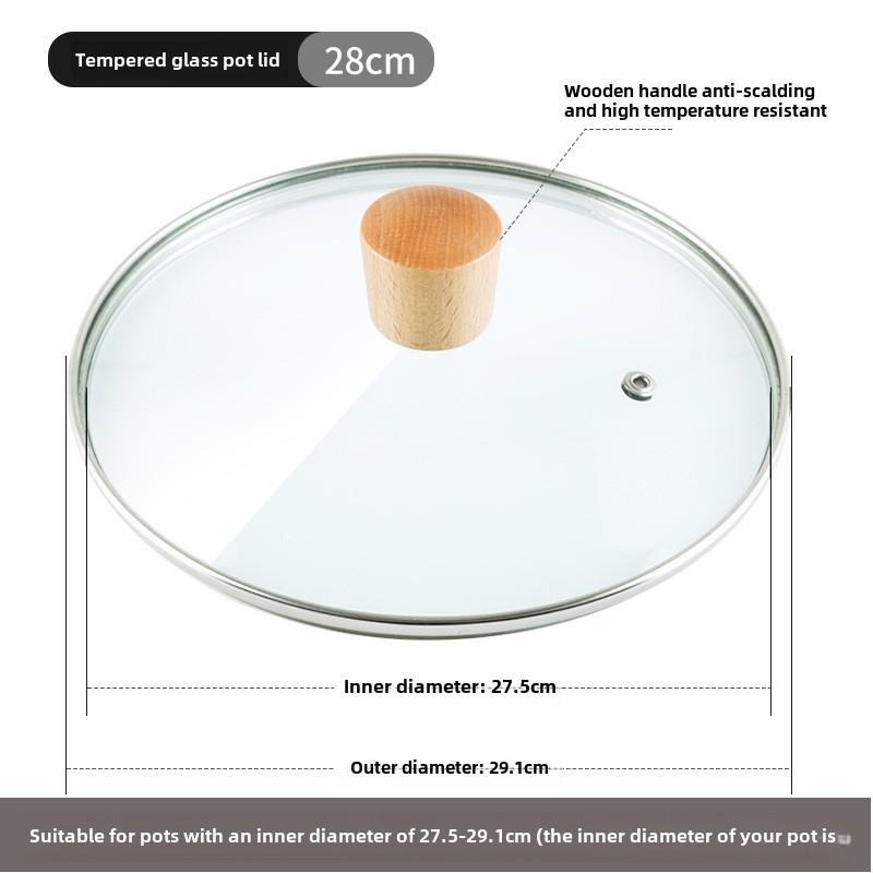 

Универсальная крышка для кастрюли из закаленного стекла, прозрачная, термостойкая, подходит для посуды размером 14–34 см