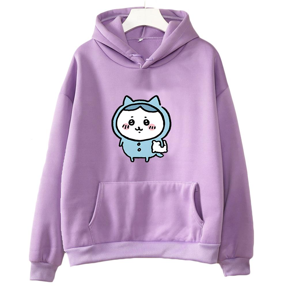Chiikawa Aesthetic Hoodie Comic Sweatwear Couple Sweatshirt Regular Fit Women/men Printing Grunge Japanese Anime Regular Girls