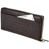 Women' Leather Wallet with Wings Croco Black Wrist Strap