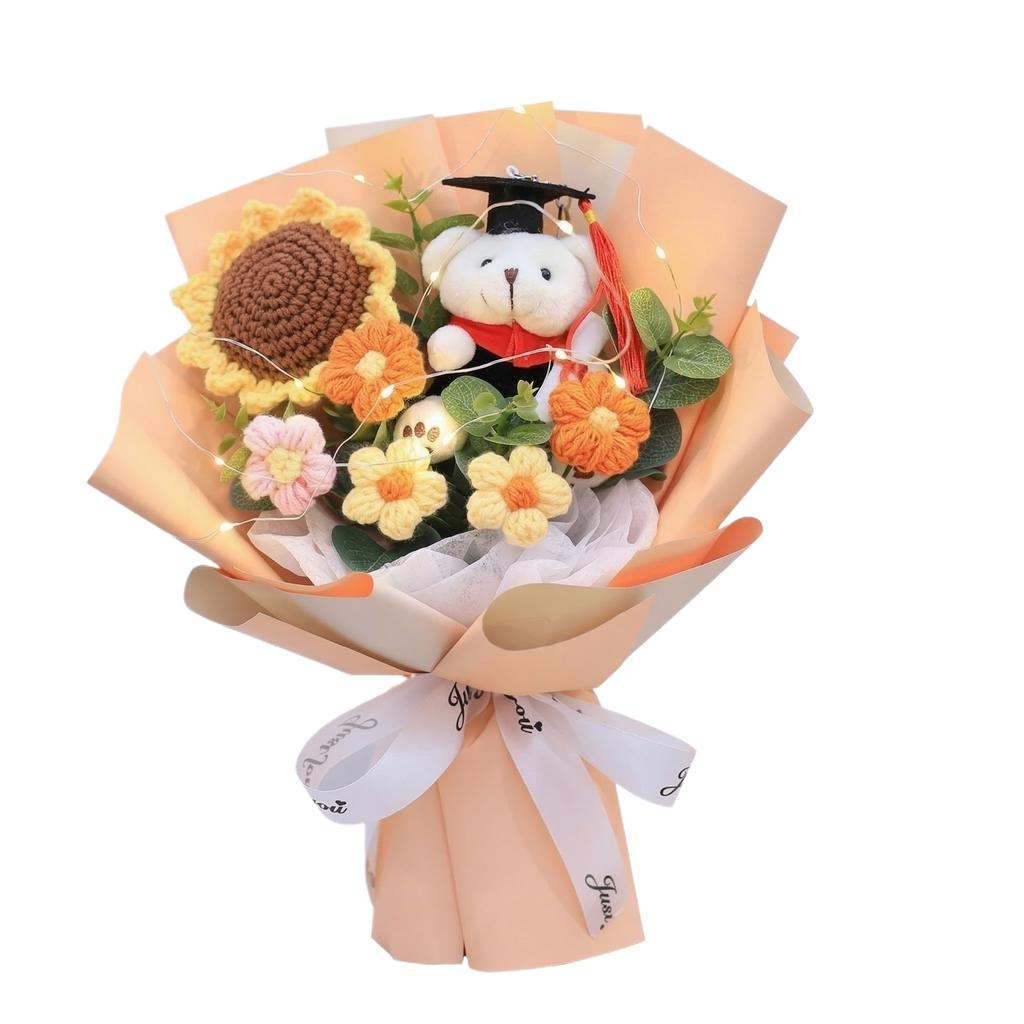 Graduation Gift Bear Knitted Bouquet Creative Adult Gift Girl Birthday Doll Graduation