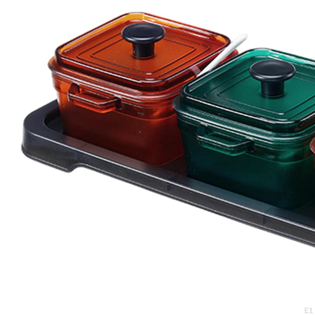 Elegant Spice Organizer Set with Sugar Jars And Serving Plate