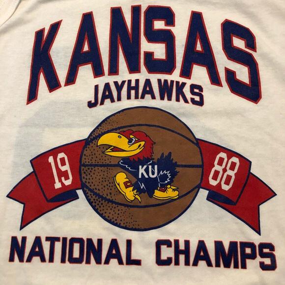 Kansas Jayhawks Champions T-shirt White Cotton Tee S  to 5XL JJ4639 Unisex T-Shirt S