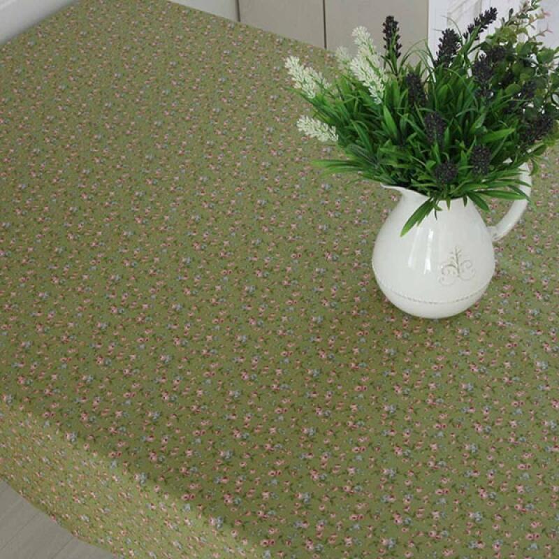 Knit Flower Linen Tablecloth 125x125 (2 colors) green