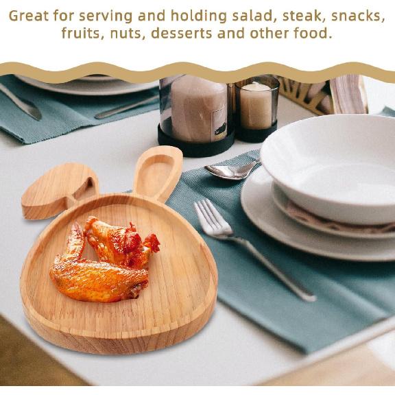 Easter Wooden Serving Tray Easter Charcuterie Board Easter Bunny Egg Plates Dishes Cheese Display Food Dish for Butcher Block Vegetables Fruit Salad