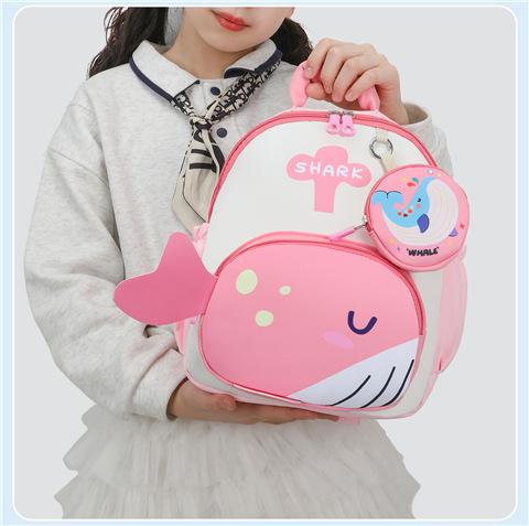 Schoolbag Cartoon Dinosaur Whale Kindergarten School Bag Children's Backpack Cute and Lightweight Boys and Girls School Backpack New
