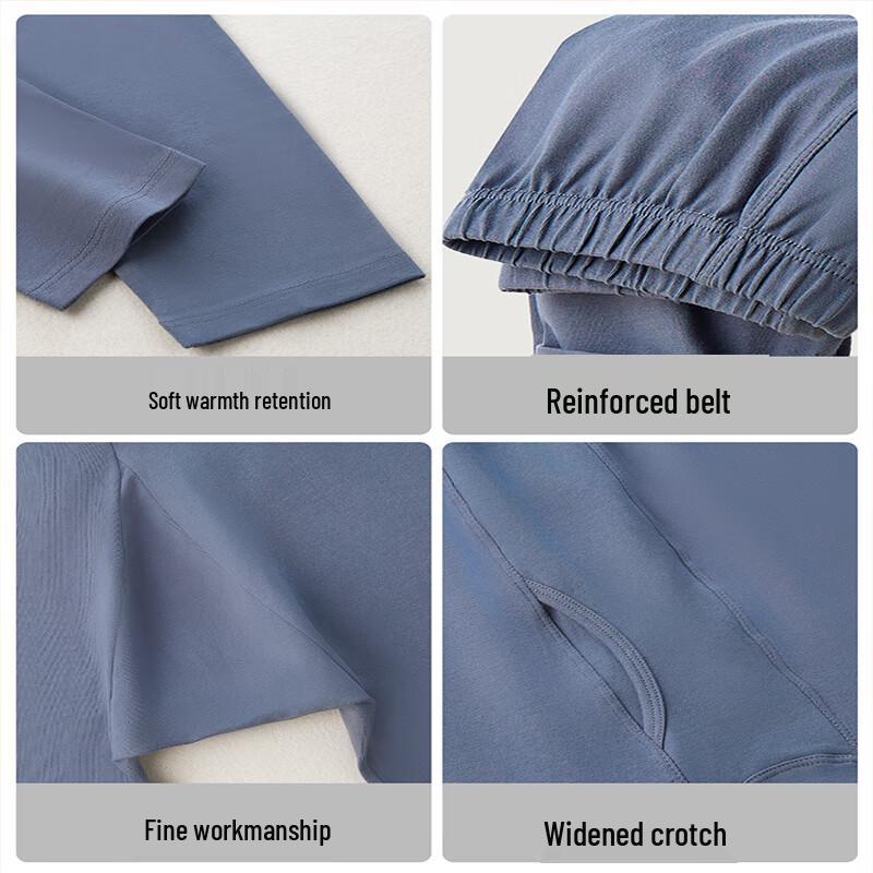 Męska antybakteryjna bawełna czysta termiczna bielizna długa (2-Pack)