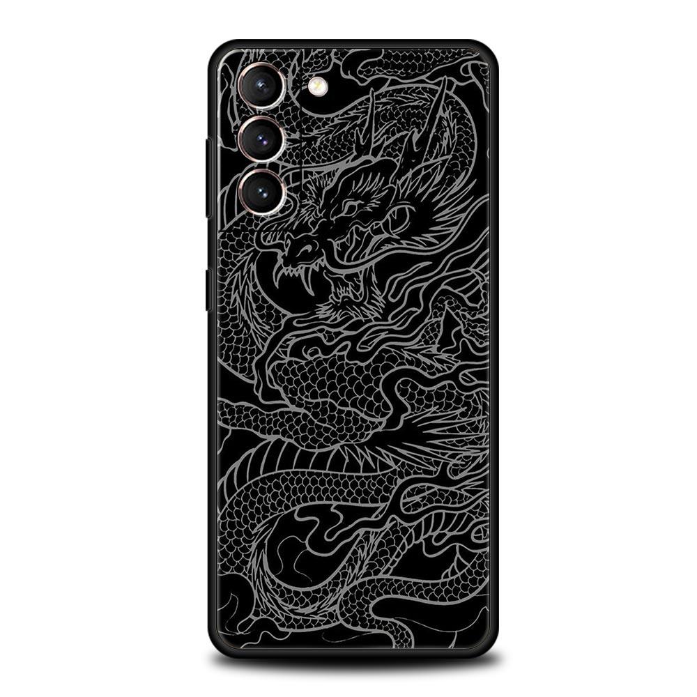 Phone Case For Samsung Galaxy S24 S23 S22 Ultra S20 S21 FE 5G S10 S9 Plus S10E S8 S7 Edge Cover Illusory Color Chinese Dragon