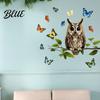 Nature Inspired Balcony Glass Decor Owl Butterfly Wall Sticker Forest Animal Illustration Decorative Decals Window Cling Waterproof Removable