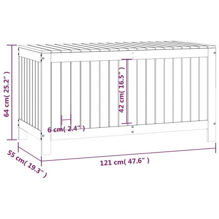 VidaXL Garden Storage Box Honey Brown 121x55x64 Cm Pine Wood 823846