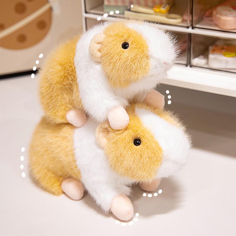 1520Cm Stuffed Cute Guinea Pig Doll Fluffy Brown Black White Mouse Hamster Plush Toy Kawaii Companion Overnight Gift