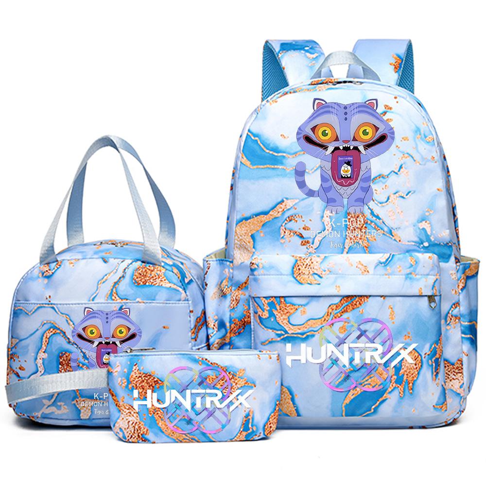 3 szt./zestaw Plecak z nadrukiem Anime Kpop z torebką i piórnikiem dla nastolatka, studenta, dziewczyny, chłopca, wodoodporna torba podróżna Mochila