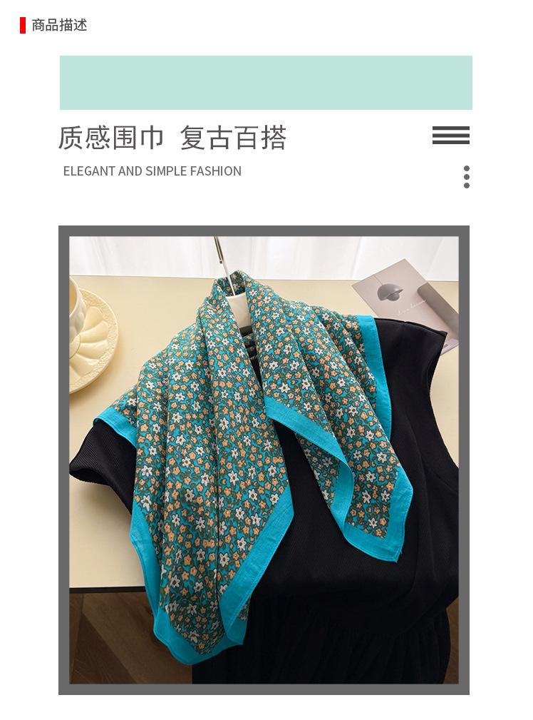 Travel photo atmosphere pure cotton small square scarf printed women's silk scarf shawl sunscreen decorative scarf scarf headscarf