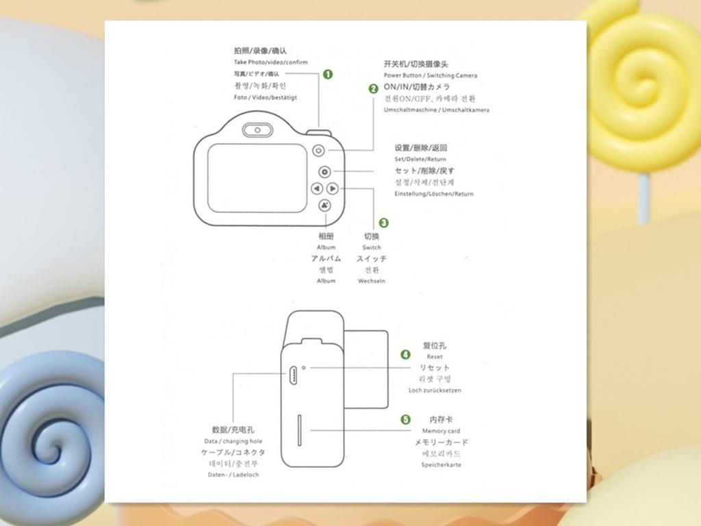 Latest Model Digital Toy Camera with HD 20MP Front and Rear Timer IPS 32GB Memory Card Perfect Birthday Educational USB Japanese Instruction Manual