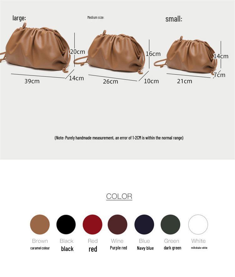 High-End Textured Cloud Dumpling Women's Shoulder Bag - Niche Pleated Design