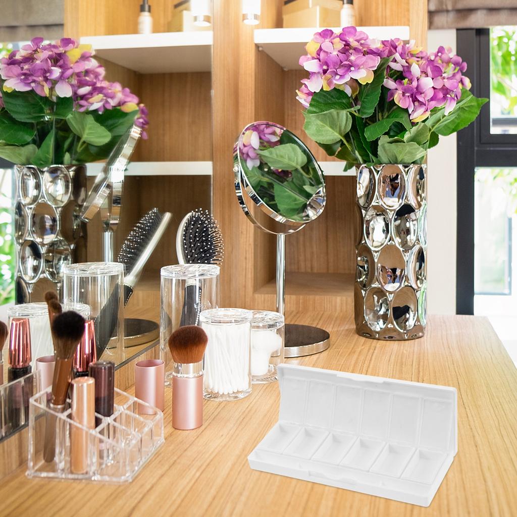 Empty 6-Cell Eyeshadow Palette Portable Makeup Box Detachable Replaceable Compartments Nail Gel Body Paint Mixing Tray