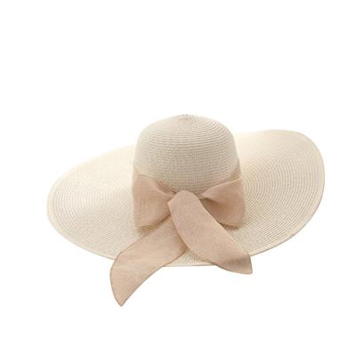 Ladies' Solid Color Woven Wide Brimmed Sun Hat