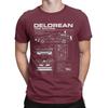 Men Back To The Future Delorean Schematic T Shirts Motorcycle Pure Cotton Clothing Casual Short Sleeve Tee Shirt Gift T-Shirt