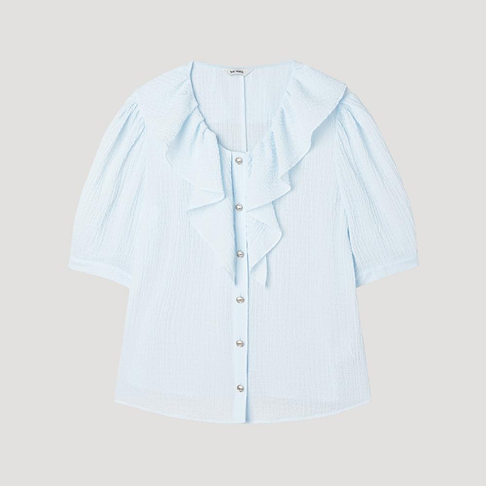 

[She S miSS] Блузка с оборками из сирсакера Swwblp21070 Ll light blue/66