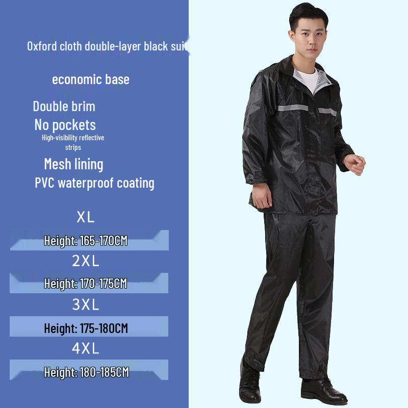 Shangqiu Reflective Raincoat & Pants Set - Waterproof, Durable, Full-Body Protection for Motorcycle Riding, Flood Control, and Labor Safety.