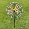 Reflective Ball Wind Spinner Colorful Windmill Sturdy Plastic Art Decor for Balcony Lawn Courtyard Outdoor Decoration