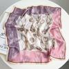 70x70cm Lightweight Cotton Silk Square Scarf With Boho Floral Print Breathable Neck Wrap Women