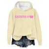 Women's Fashion Casual Long Sleeve Loose Printed Pullover Sports Long Sleeve Hooded Sweatshirt