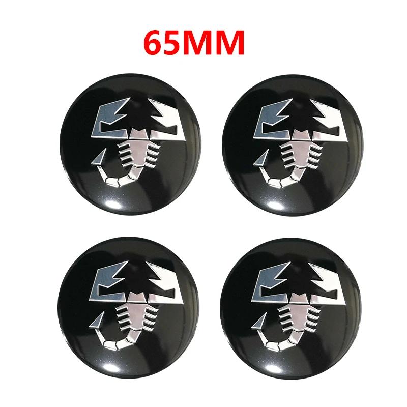 4pcs 65mm 60mm 3D logo car emblem Wheel Center Hub auto Rim refit dust-proof badge covers sticker styling accessories For FIAT