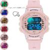 Digital Watch Unisex Electronic Timepiece PU Band Water Resistant Alarm Stopwatch Date Display EL Backlight 7 Colors Sports Watch