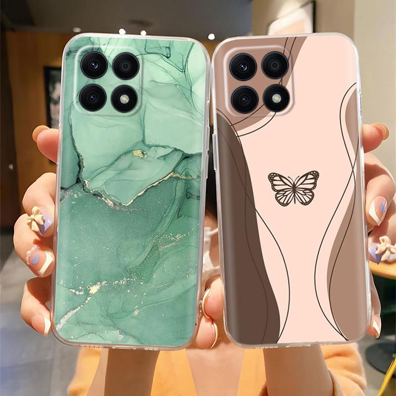 For Honor X8b X8a 4G LLY-LX1 LLY-LX2 CRT-LX1 Cute Cartoon Painted Phone Cover TPU Soft Clear Silicone Case On Honor X8a 4G Mask