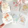 Cute 3D Flower Bouquet Greeting Cards Rose Decoration Cards Message Cards Thank You Card Thanksgiving Gifts