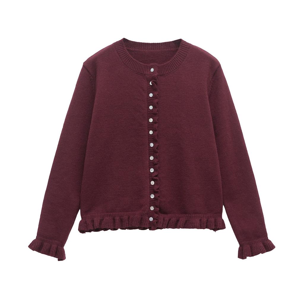 Streetwear Knit Cardigan With Button Detailing For Casual Women