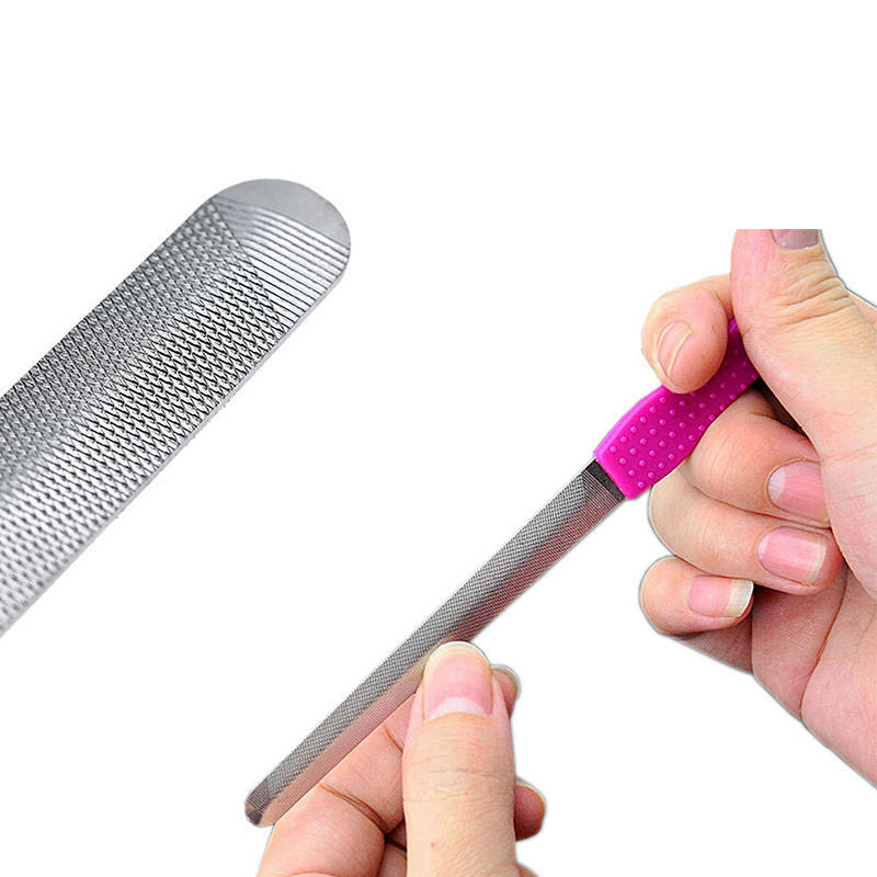 Doppelseitige Edelstahl Metall Nagelfeile Maniküre Pediküre Werkzeug