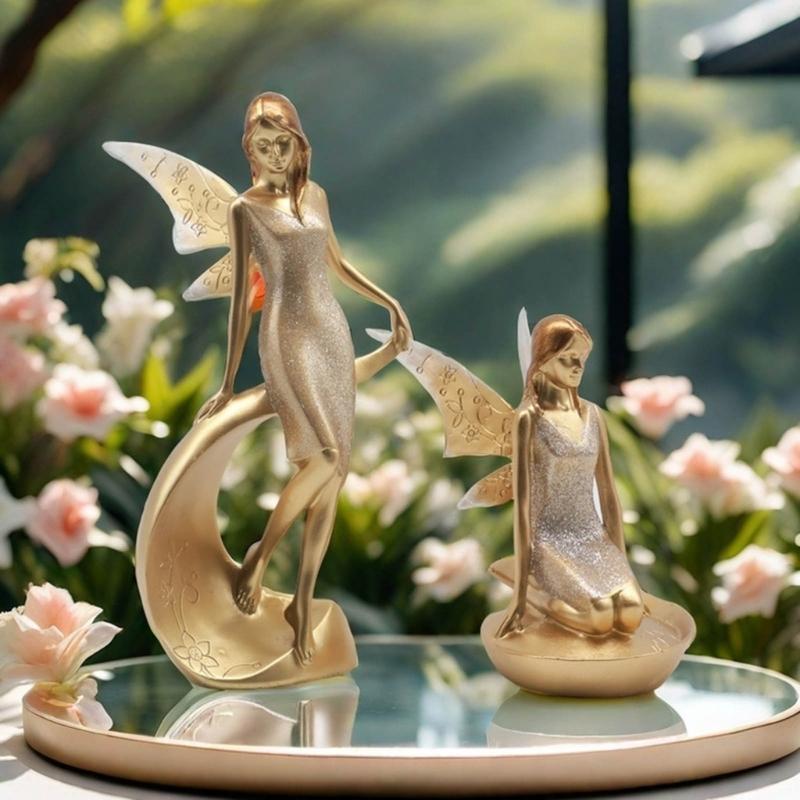Resin Angelic Statue Flower Girl Decorative Ornament High Decorative Figurine for Christmas and Thanksgiving Day