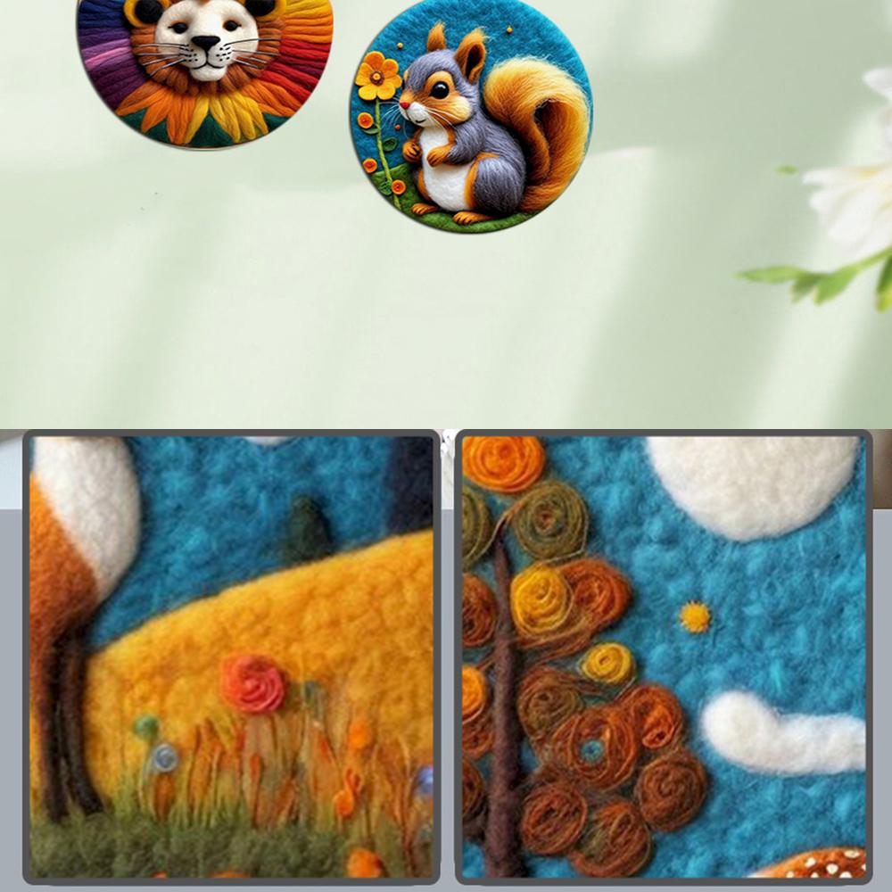 CHENISTORY Painting DIY Wool Embroidery Kit Creative Halloween DIY Wool Needle Felt Picture Craft Painting Gift Felt Needlework