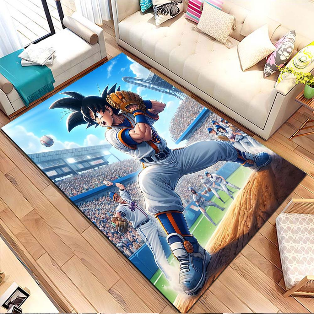 Anime Baseball Showdown Patterned Carpet, Non Slip Mat Suitable for Living Room and Bedroom Sofas