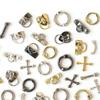 100Pcs 3D Punk Silver/White/Black/Gold Metal Parts Manicure Accessoire Nail Decoration Alloy Retro Circle Nails Art Charms