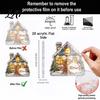 Transparent Acrylic Window Art Moon-Shaped Wreath Hanging Ornament Butterfly Angel Floral Stained Glass Style Mosaic Daily Home Furnishings