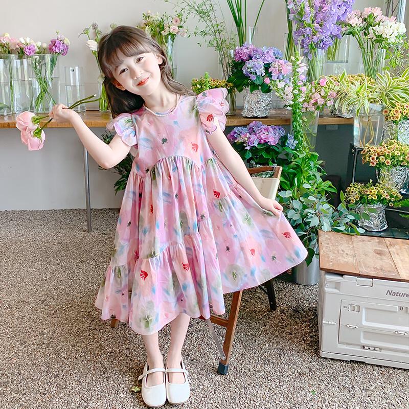 Girls  Stylish Floral Summer Princess Dress 130