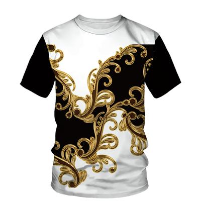 Sommer Herren T-Shirt Luxus und Reichtum Muster3D Druck T-Shirts Täglich Freizeit Urlaub Stil Rundhals Kurzarm Kleidung
