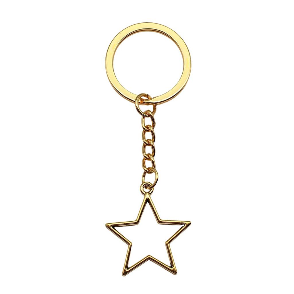 Dreifachmond Pentagramm Anhänger Schlüsselanhänger Stern Wicca Thema Schlüsselring 28mm