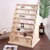 Solid Wood Jewelry Display Rack Multilayer Earrings Show Stand Jewellery Storage Shelf Large Capacity Eardrop Organizer Holder