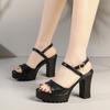 Fashion Fashion 2025 Buckle Strap Women's Sandals New Shallow Office and Career Summer Open Toe Plus Size Best Seller Heeled Sandals