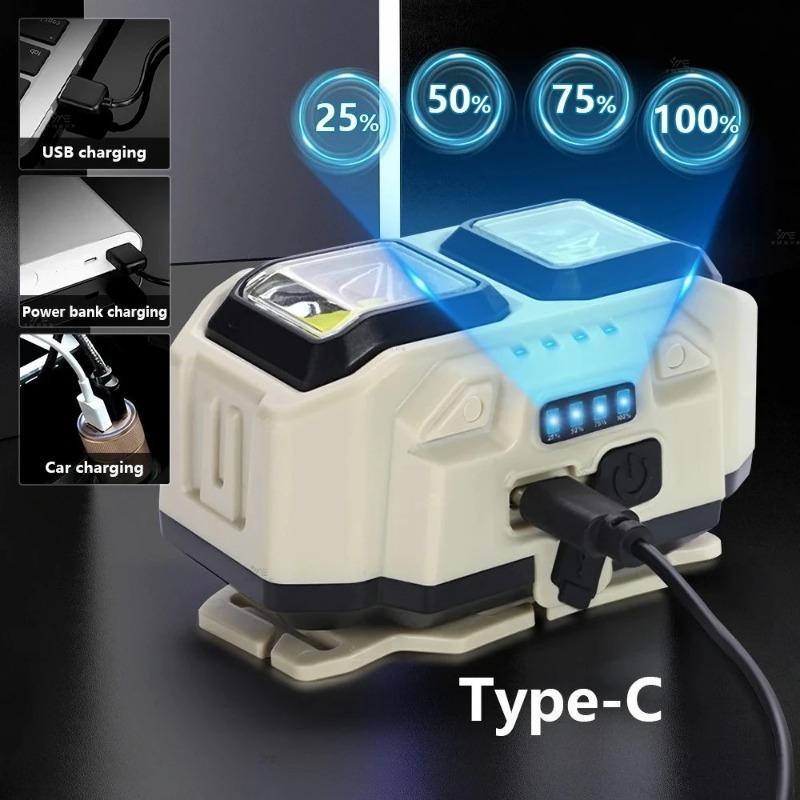 Leistungsstarke wiederaufladbare Stirnlampe mit rotem Blinksignal für Outdoor-Nachtlauf, Radfahren, Wandern, Notfall-Campingausrüstung