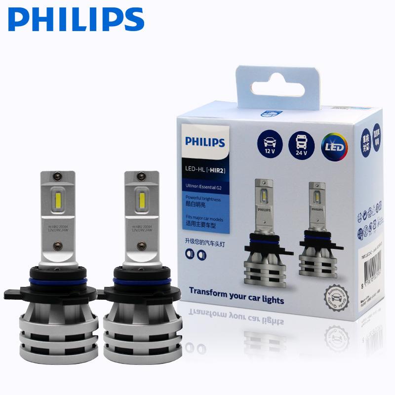 Philips Ultinon Essential G2 LED H1 H4 H7 H8 H11 H16 HB3 HB4 H1R2 9003 9005 9006 9012 6500K Car Headlight Auto Fog Lamp (2 Pack)