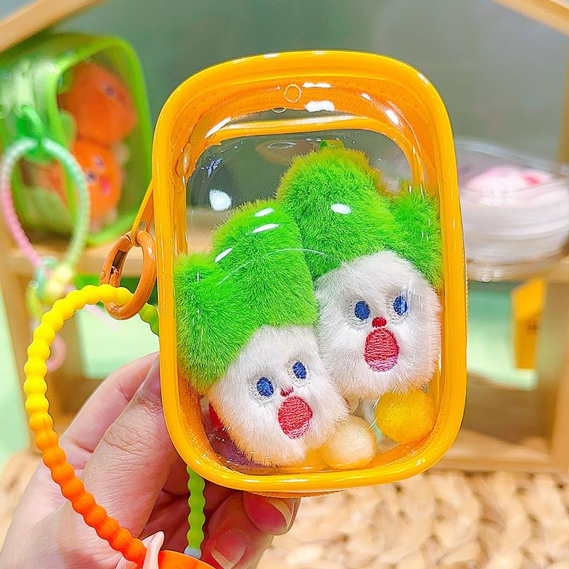 Adorable Jinnew Scream Vegetable Keychain Set Cute Plush Food Gifts Pendant