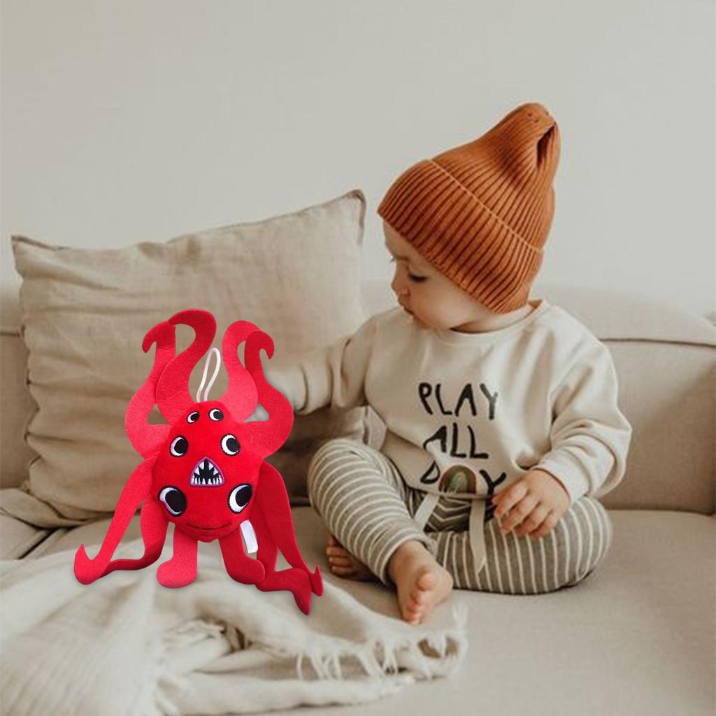 9,8-tommers PP-bomullsfylling Rød dukke Barnehage Plysjleke Omgivende gaver Morsom dukke med seks øyne for venner og barn