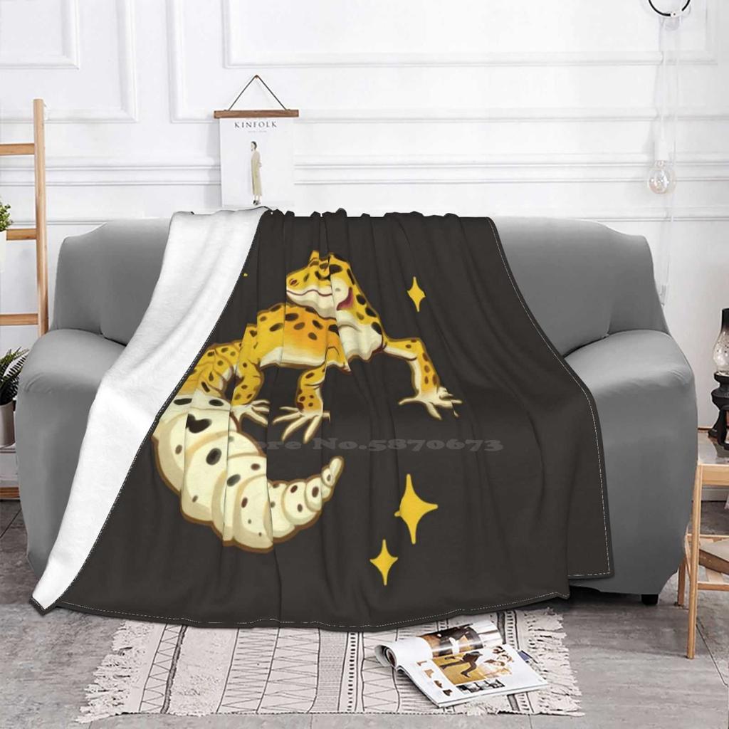 Leopard Gecko Low Price New Print Novelty Fashion Soft Warm Blanket Leopard Gecko Reptile Lizard Grey Brown Sparkles Painted