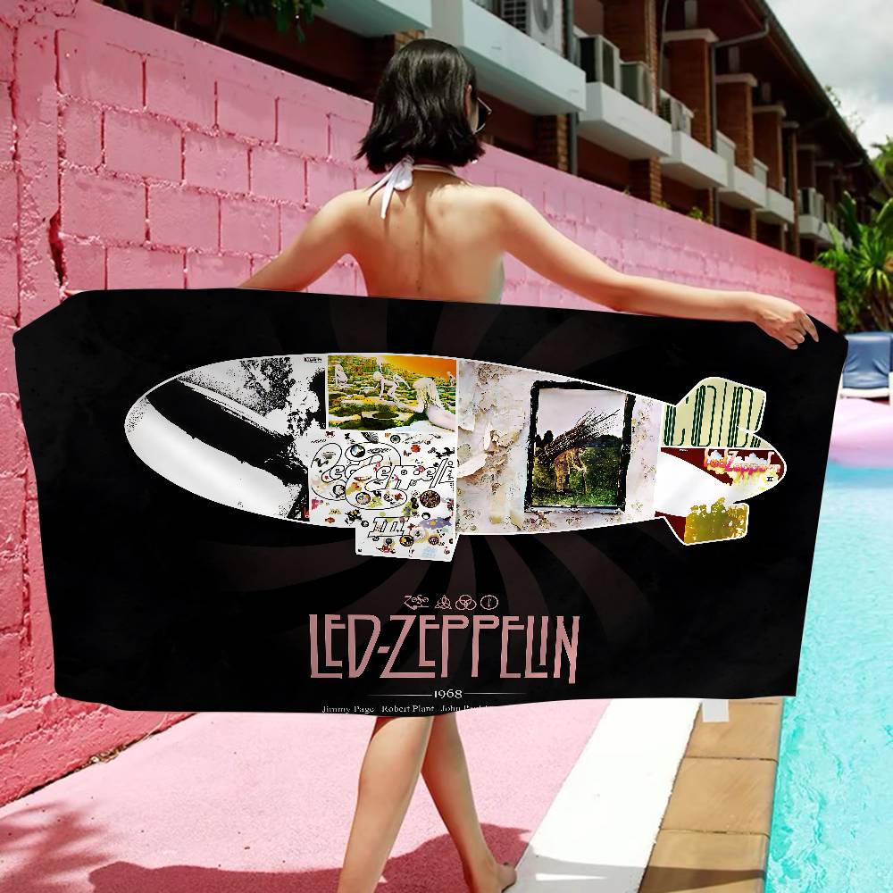 Vintage Band L-Led Z-Zeppelin Beach Towel Colorful Bath Towels for Girl Microfiber Quick Dry Custom Sand Free Beach Yoga Spa
