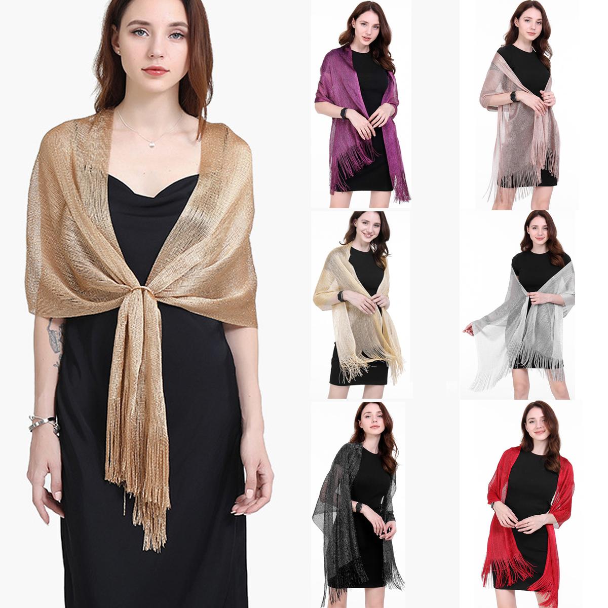 

Сверкающие металлические шали и накидки для вечерних платьев, свадебной вечеринки